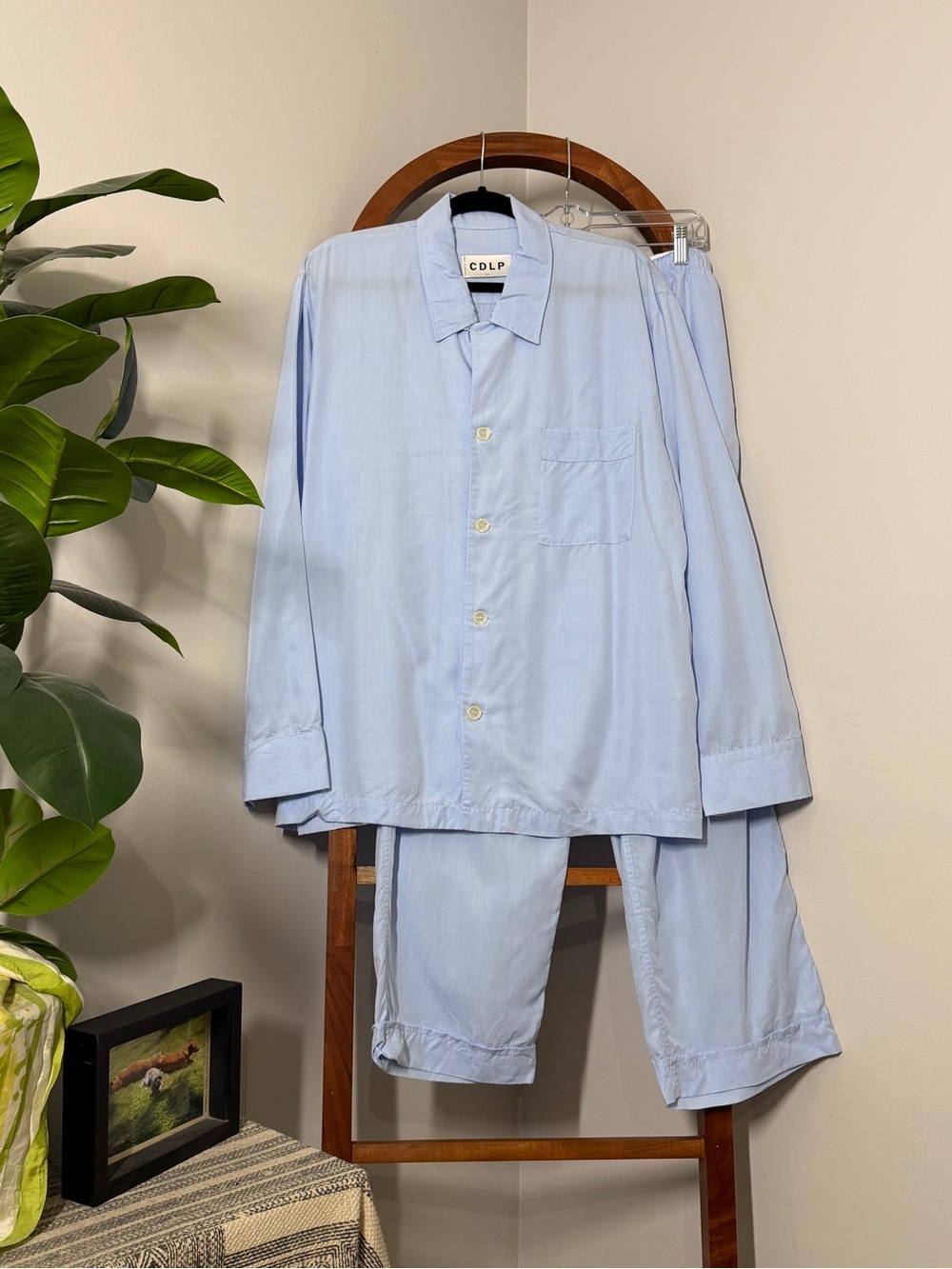 CDLP Men's Euro 50 Light Blue 100% Lyocell Poplin Pajama Set